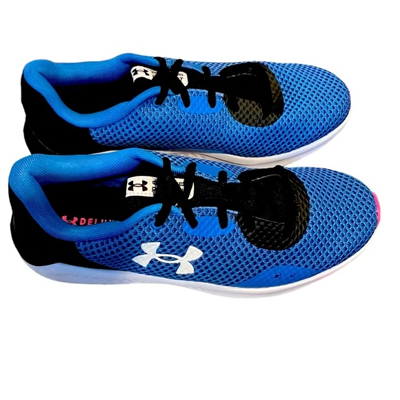 Under Armour Charged Pursuit 3 Running Sneakers Women's 10 Blue Black Pink NEW - Picture 4 of 9